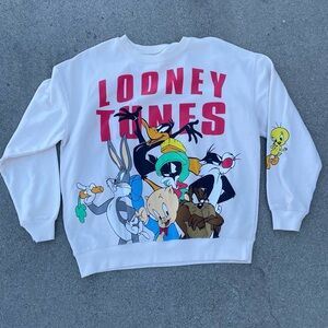 Warner Bros. Looney Tunes White Crewneck Sweater